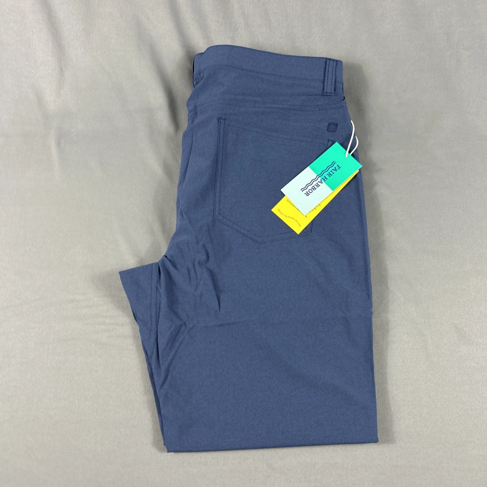 Fair Harbor Golf Pants Compass 34 x 30 Navy Blue Polyester NWT MSRP $128