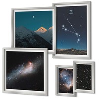 Fertiges Bilder Set Im Rahmen Kosmische Ansichten Von Galaxien Silber Rahmen