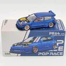 Pop Race Pandem Honda Civic EG6 - 1:64, Blue (2025 Limited Edition)