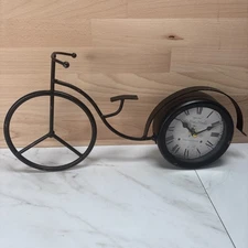 Vintage Bicycle Metal Desk Clock – Roman Numerals – Decorative Retro Style