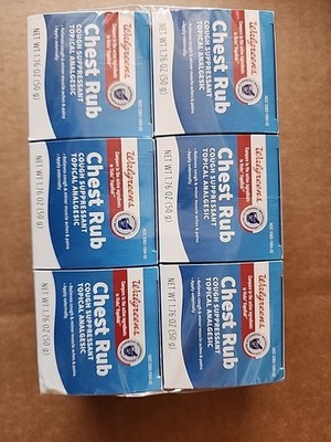 Walgreens Chest Rub Cough Suppressant Topical Analgesic 50g EXP 10/2028