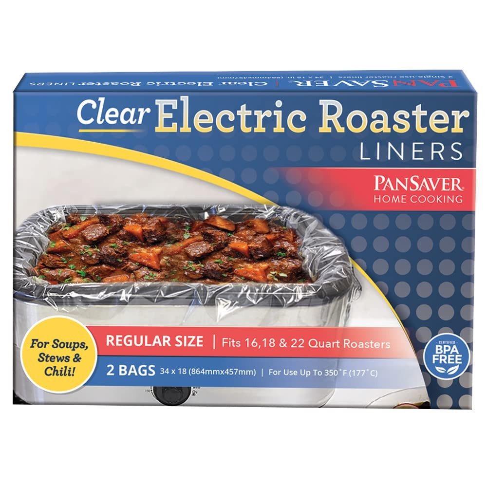 PanSaver Electric Roaster Liners, Clear, 34