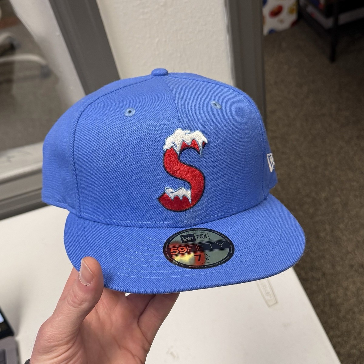 Supreme S Logo New Era Fitted Cap Hat Size 7 1/8 | eBay