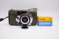 RARE Green Olympus LT Zoom 105 Weatherproof 35mm Film Camera Film Tested
