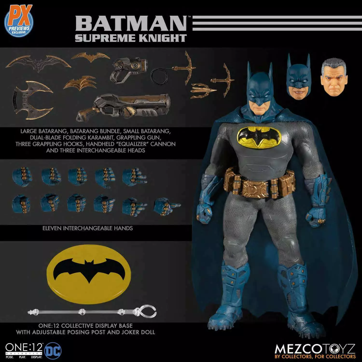 MEZCO One: Batman Supreme Knight PX Exclusive Blue One 12