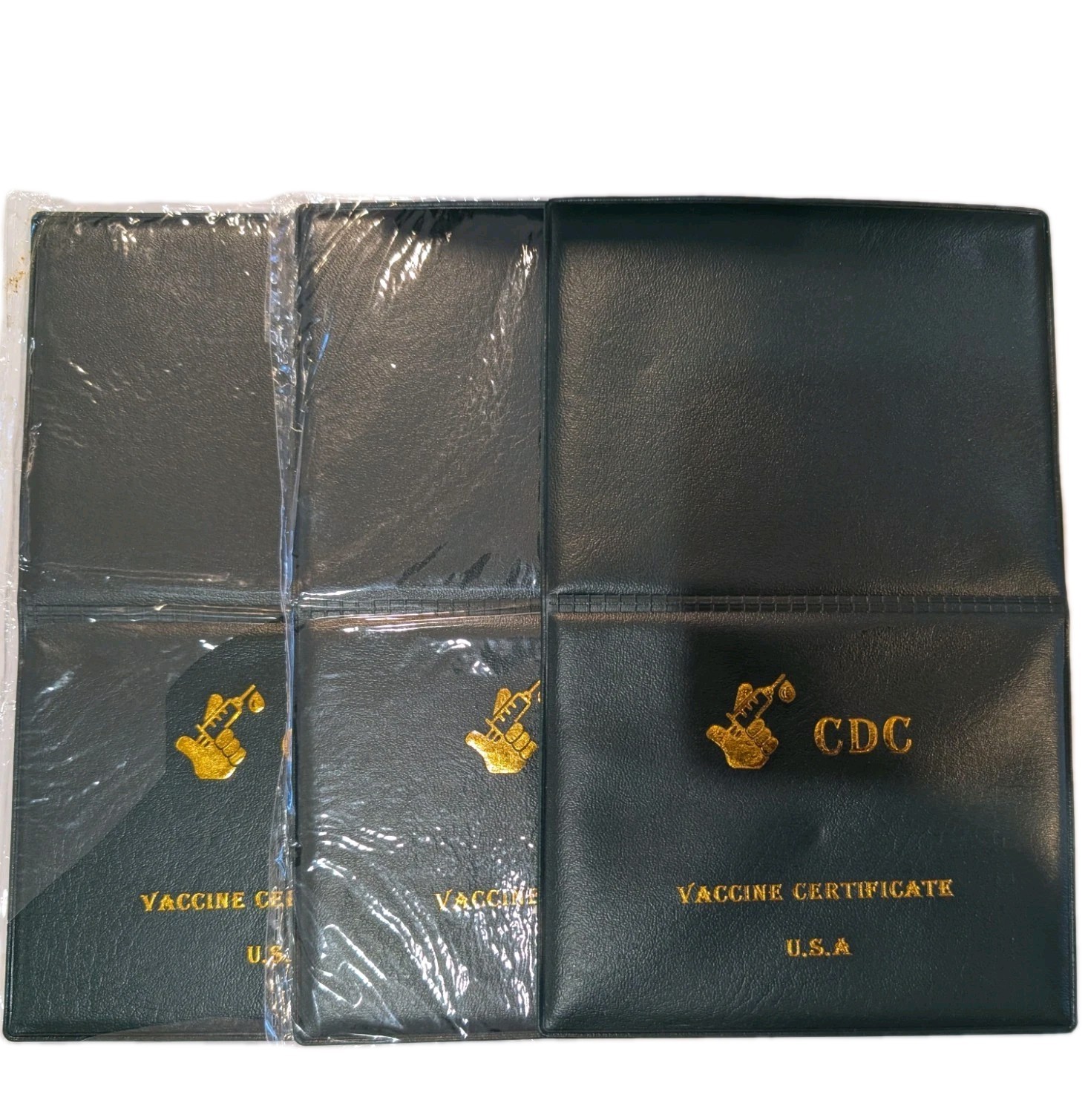 3 Vaccination Card Holders Green 4"x3” Vaccine Protector CDC Wallet Certificate