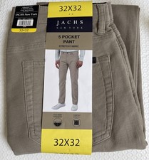 Jachs New York Men's Straight Stretch 5 Pocket Twill Pant 32x32, Tan