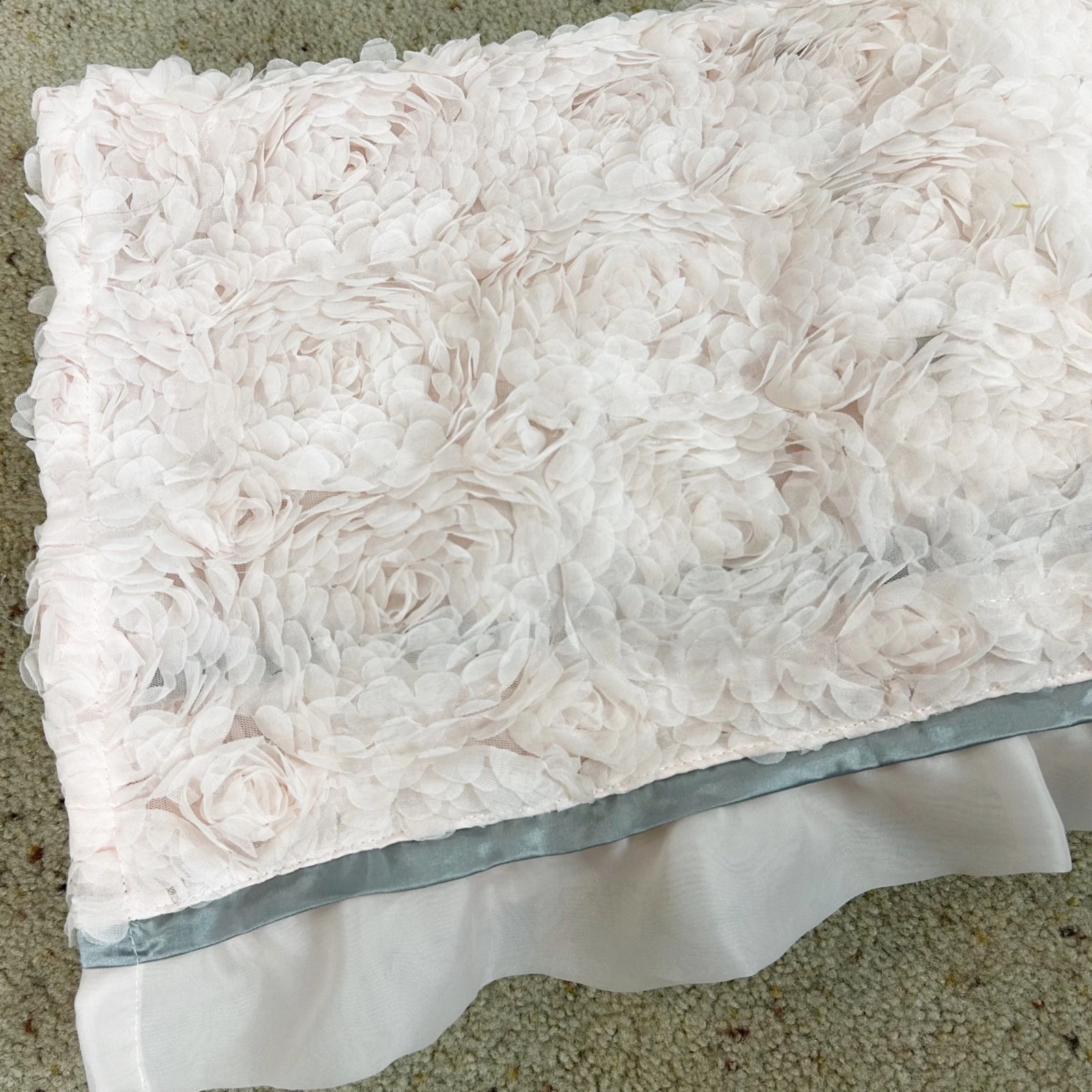 The Peanutshell Baby Girl Crib Skirt Pink Rosette Textured Frilly
Opens in a new window or tab