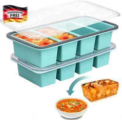 Silikon Gefrierform 4 Gitter für Suppen Saucen und Eiswürfel BPA-frei