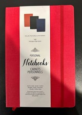 Personal Hardcover Notebooks 3-Pk Red, Navy, Black Deluxe Textured  Patterned