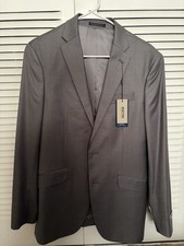 Kenneth Cole Reaction Jacket Mens 38L Light Grey Techni-Cole Modern Fit NEW