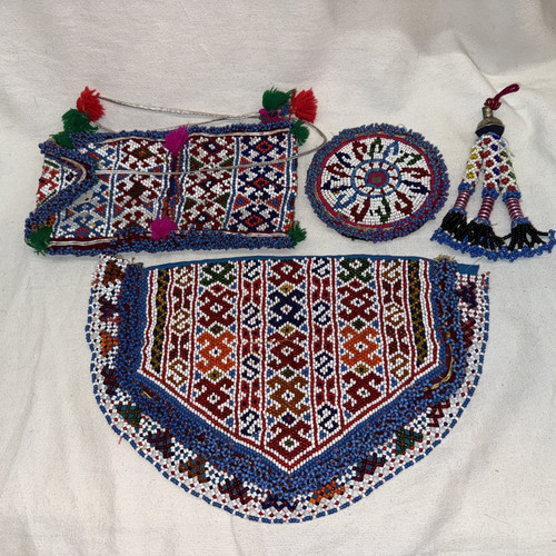 VTG Afghani Ethnic Beaded Appliques For Clothing