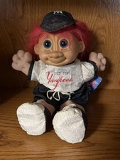 Vintage Russ Troll Kidz New York Yankees MLB Plush Doll Red Hair Genuine Tags