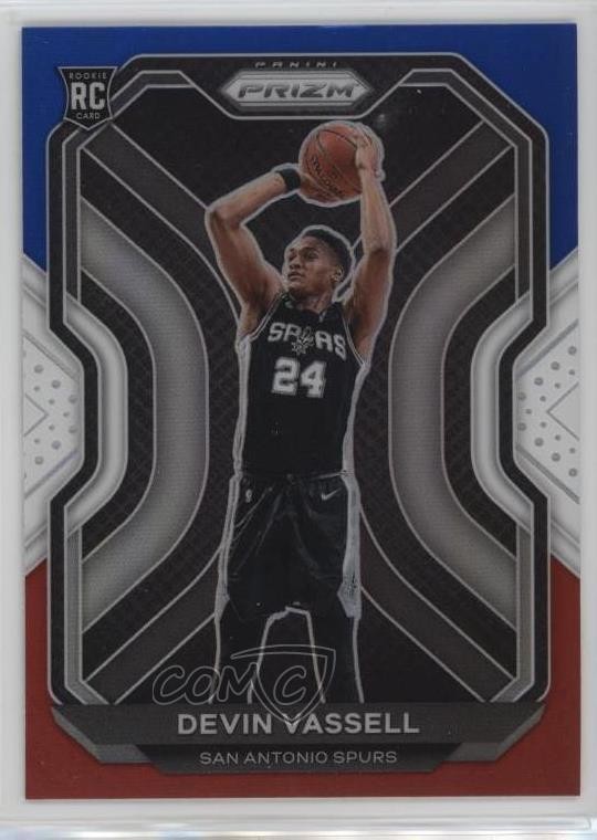 2020-21 Panini Prizm Red White & Blue Prizm Devin Vassell #252 1c3k