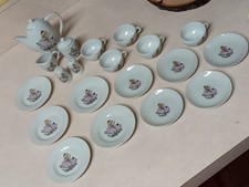 Vintage JAPAN Child's Play China Tea Set 20 Pieces Complete GIRL IN PINK DRESS