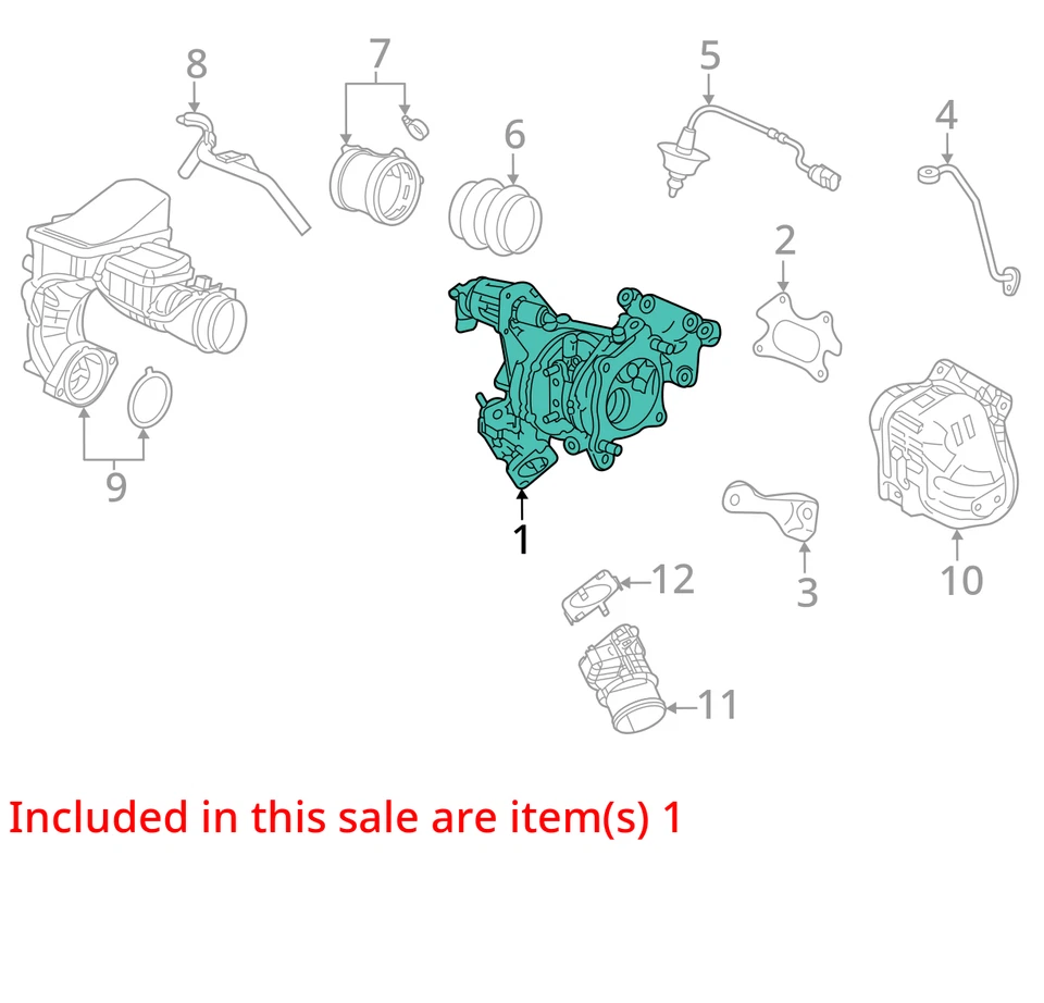 Conjunto de turbocompresor de motor ACURA RDX 2019-2024 2,0 L 189006B2A02 OEM Foto 4 de 4