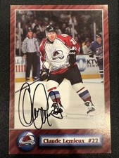 Claude Lemieux Signed Colorado Avalanche 4x6 Postcard NHL Autographed