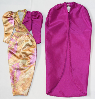 *VINTAGE BARBIE 1984 OSCAR DE LA RENTA GOWN & CAPE-COLLECTOR SERIES VI-EXCELLENT