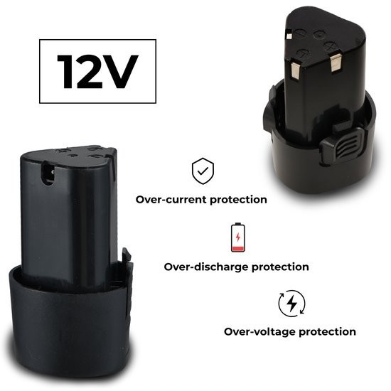 2 pezzi Batteria Ricaricabile a Litio 12V per Trapano Avvitatore e Utensili foto 3