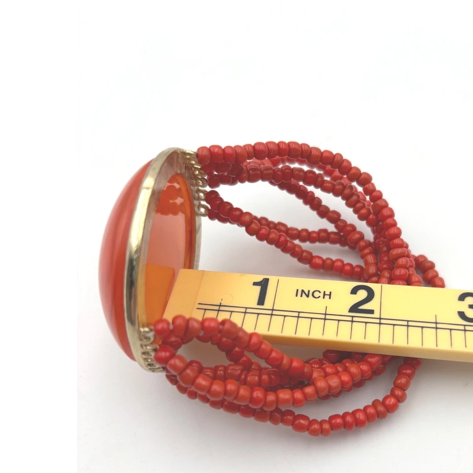 Brazalete ancho de cuentas rojas de colección MCM joyería accesorio de moda Foto 4 de 4