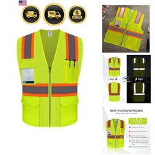Safety Vest for Men Women, Hi Vis Vest with Pockets, High Visibility Work Ves...
