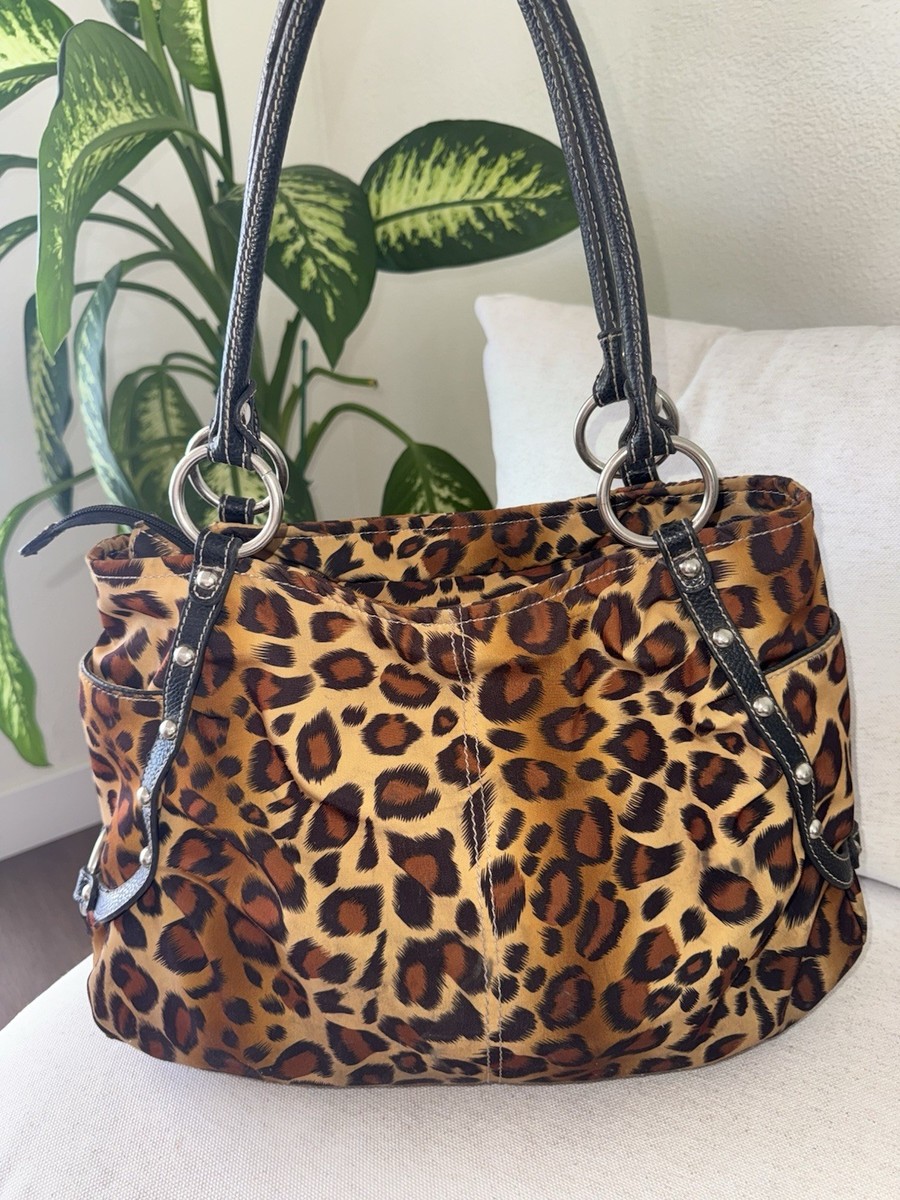 Y2K Kathy Van Zeeland Leopard Cheetah Print Women's Tote Shoulder