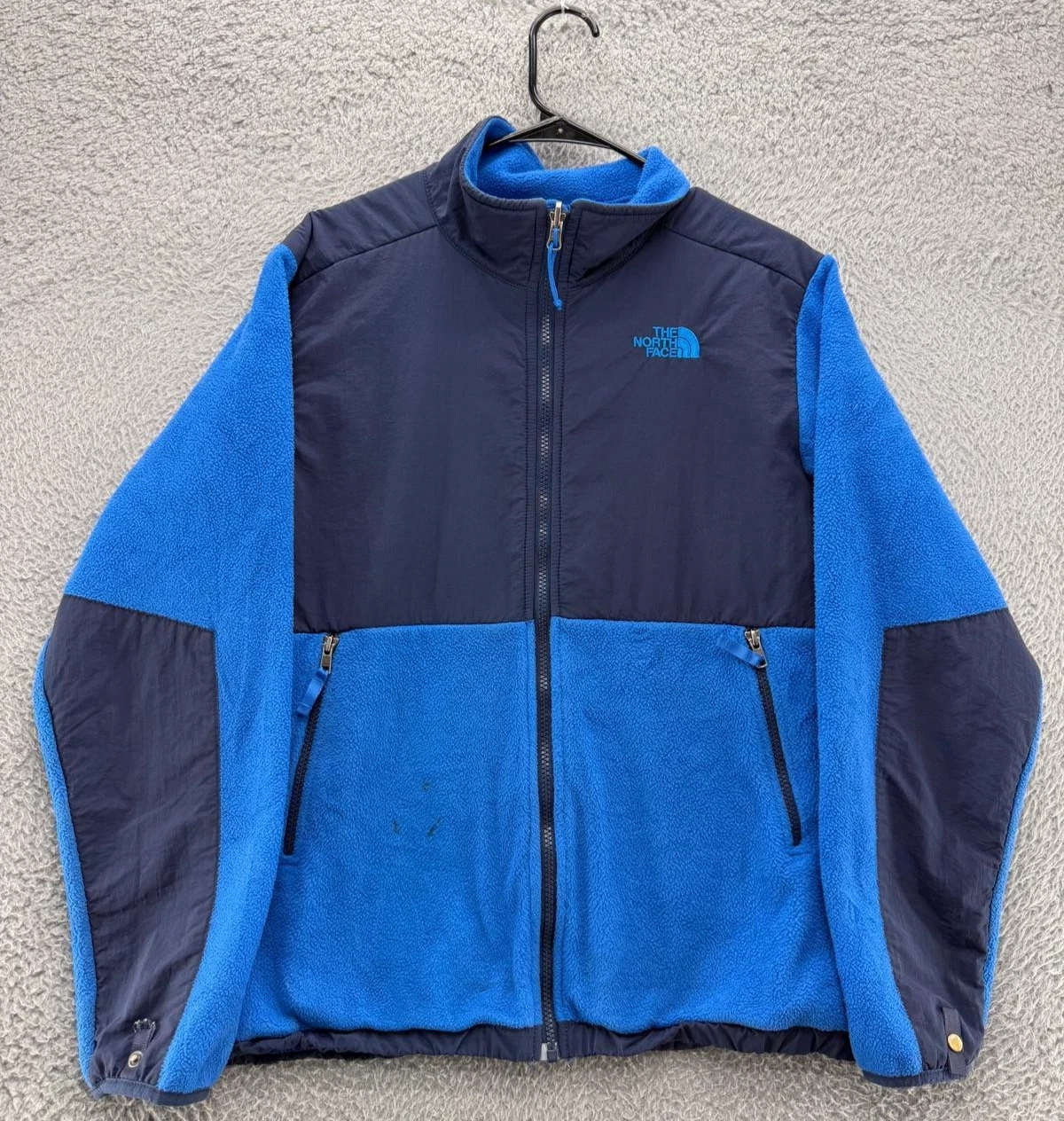 The North Face Denali Fleece Jacket Youth XL Blue Full Zip Kids Nylon Panel