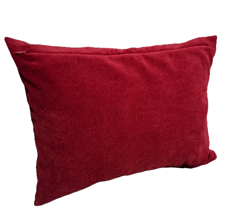 Almohada lumbar Pottery Barn a cuadros con joyas 12"x16” Navidad vacaciones cuentas Foto 3 de 4