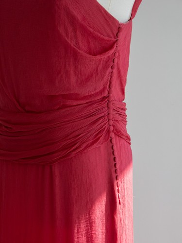 Christian Dior By John Galliano 2000s Watermelon Pink Ruched Silk Dress - Picture 11 of 14