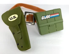 GI JOE Plastic Belt Pack AMMO POUCH Figure Carrying Case 1983 + US Holster