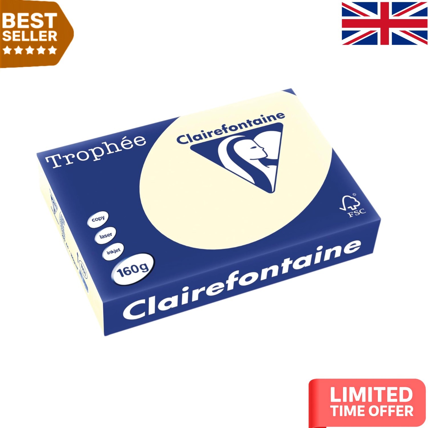 Ivory A4 Paper - 160g, 250 Sheets, Matte Finish for Elegant Printing