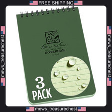 Rite In The Rain Weatherproof Pocket Notepad 4x6 Green Spiral 3 Pack