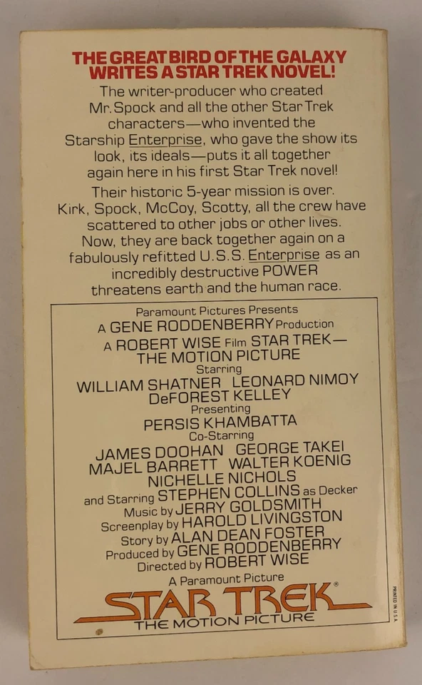 Star Trek The Motion Picture by Gene Roddenberry Pocket Paperback Foto 3 de 4