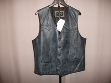 Scully Men's Western Leather Vest Dark Navy Lambskin Size XXL NWT 2061-309