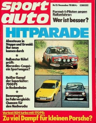 2) Sport Auto 12/1978 - Porsche 924 Turbo mit 170P - Opel Senator 2.8 S mit 140