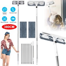 3.8m Telescopic Window Cleaner Extendable Long Reach Pole Glass Cleaner Squeegee