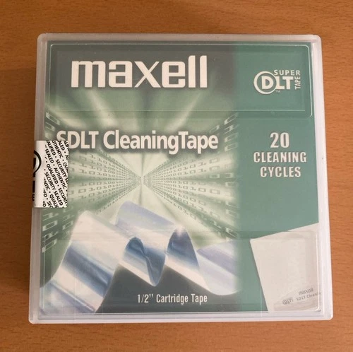 MAXELL SDLT CLEANING TAPE DLT SUPER TAPE 20 CLEANING 1/2" CARTRIDGE TAPE SEALED