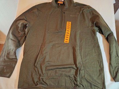 Merrell Men's 1/4 Zip Fleece Moisture Wicking Sweater, Green Size XXL