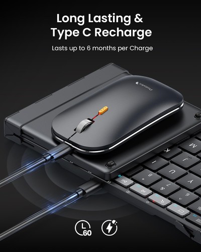 ProtoArc Foldable Keyboard Mouse Combo, XKM01 CaseUp Portable Bluetooth Keybo... - Picture 7 of 9