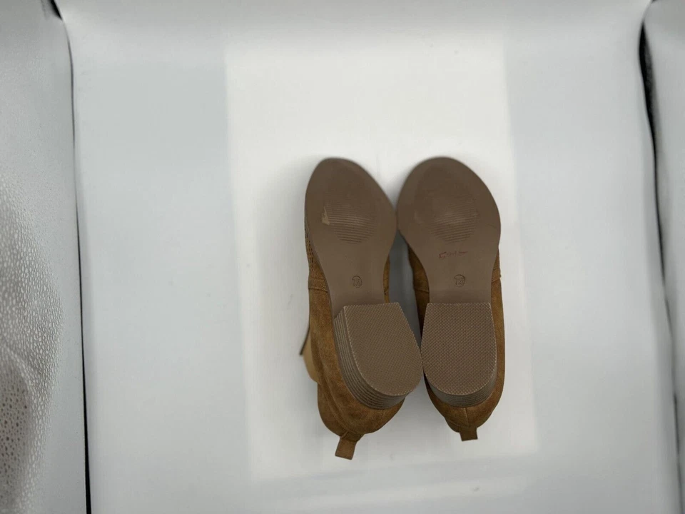 Botín al tobillo perforado restringido para mujer talla 7,5 cuero marrón sin cordones informal Foto 4 de 4