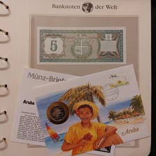 Banknotes of the World Numis Letters - Aruba 5 Florin 1986, 1 Florin 1988