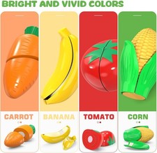 Cutting Play Food Toys For Kids, Pretend Play Kitchen Accessories, Fake Fruit...