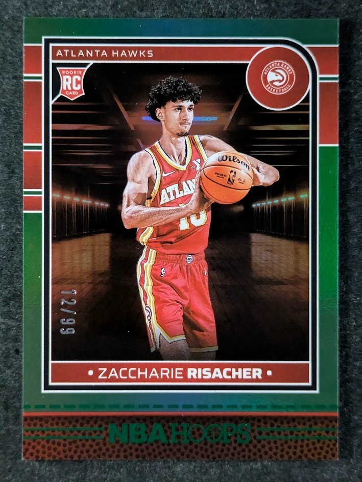 2024-25 Panini NBA Hoops ZACCHARIE RISACHER 12/99 Rookie RC Green SP #231