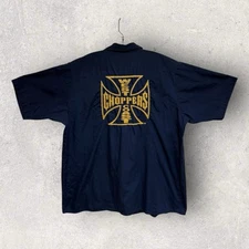 Vintage Jesse James Work Wear West Coast Choppers Shop Shirt XL 26”x30.5”