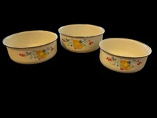 Corelle Abundance Metal Bowl Set Of 3 No Lids GOOD