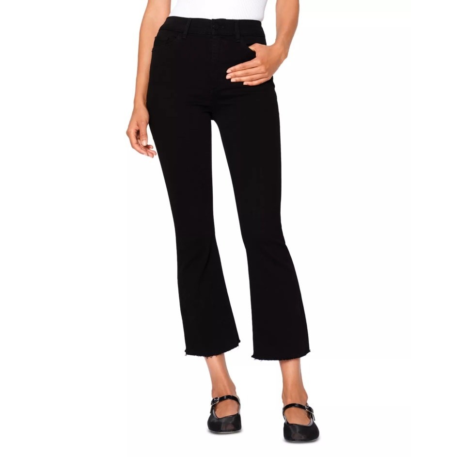 DL1961 Women Henderson Black Bridget Bootcut Instasculpt Crop Jeans Size 28