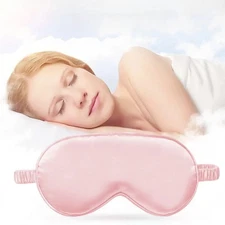 New Silk Sleep Eye Mask Padded Shade Eye Cover Patch Sleeping Mask Eyemask Blind