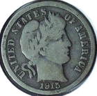 1915 BARBER DIME - 90% SILVER - DB018