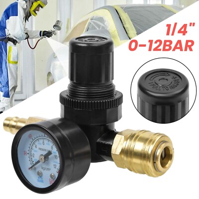 Druckminderer Druckregler Für Druckluft Werkzeug Kompressor 1/4'' 0-12bar 180 psi