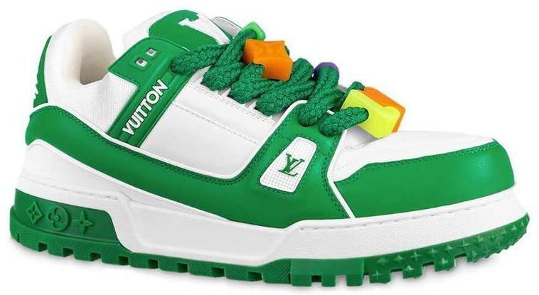 Louis Vuitton Trainer Low #54 Signature - White Green for sale | eBay